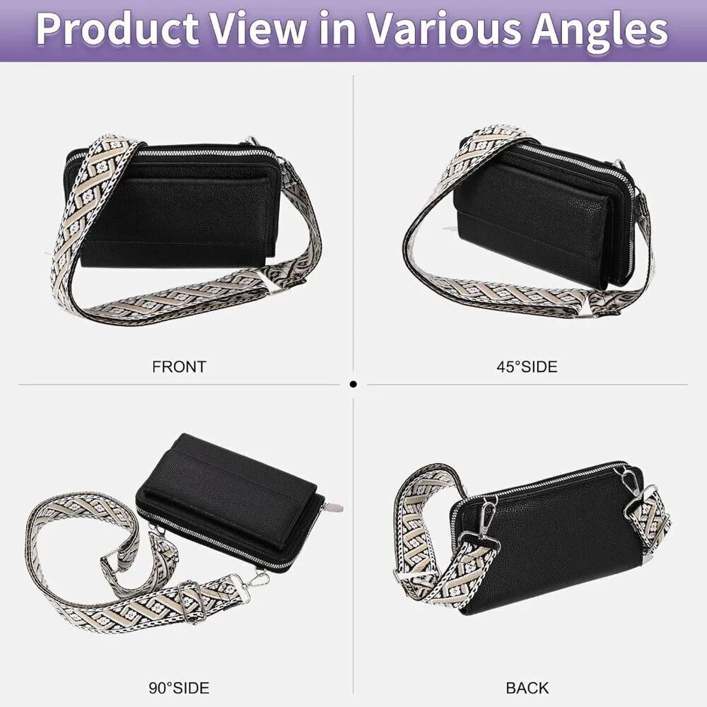 Small Crossbody Purse for Women Soft PU Wallet Phone Bag with Coin Pouch